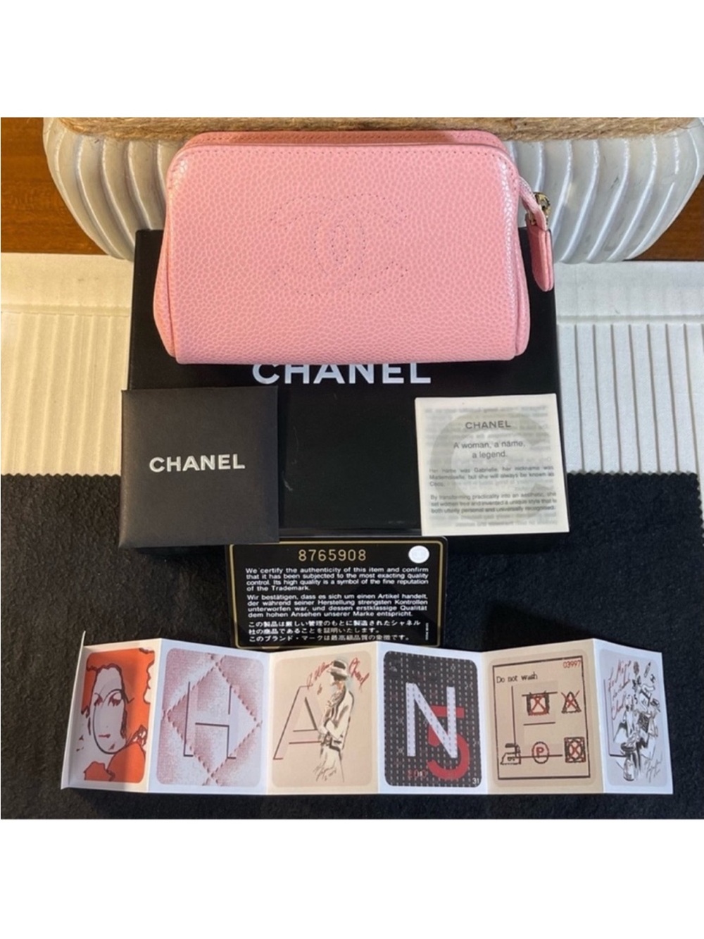 Pouch Chanel Caviar Leather Mini Pink Pouch - Picture 4 of 16